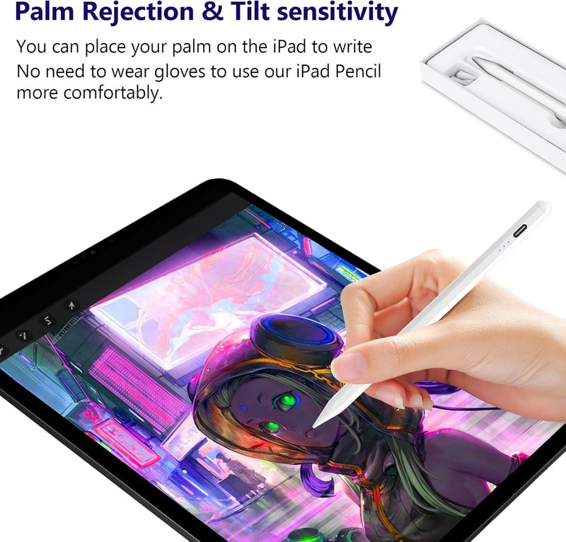 Cc Store Stylus Pen for iPad 2018-2025, Faster Charge, Palm Rejection & Tilt Sensitive Stylus Pen for iPad a16/11/10/9/8/7/6th Gen, Pro 12.9/11/13-inch M4, Air 3/4/5/M2/M3, Mini 5/6th - Image 5